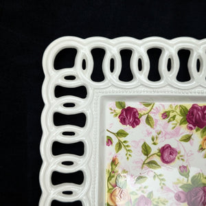 Royal Albert Pierced Platter – Old Country Roses, Perforated Edge (2002 Giftware), c. 2002 🌹👑