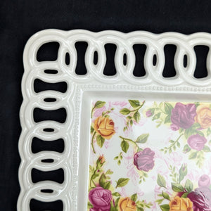 Royal Albert Pierced Platter – Old Country Roses, Perforated Edge (2002 Giftware), c. 2002 🌹👑