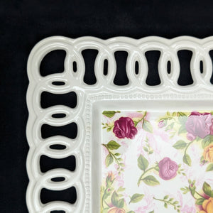 Royal Albert Pierced Platter – Old Country Roses, Perforated Edge (2002 Giftware), c. 2002 🌹👑