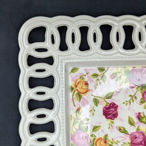Royal Albert Pierced Platter – Old Country Roses, Perforated Edge (2002 Giftware), c. 2002 🌹👑