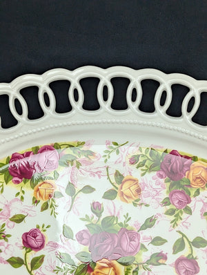 Royal Albert Oval Platter – Old Country Roses, Perforated Edge (2002 Giftware) 🌹👑