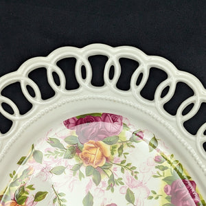 Royal Albert Oval Platter – Old Country Roses, Perforated Edge (2002 Giftware) 🌹👑