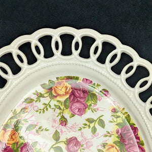 Royal Albert Oval Platter – Old Country Roses, Perforated Edge (2002 Giftware) 🌹👑
