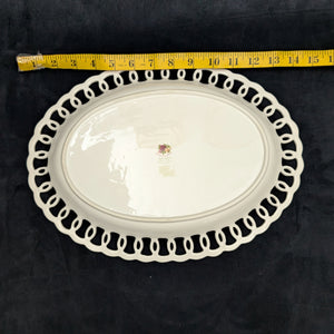 Royal Albert Oval Platter – Old Country Roses, Perforated Edge (2002 Giftware) 🌹👑