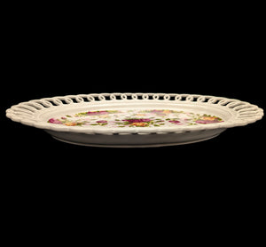 Royal Albert Oval Platter – Old Country Roses, Perforated Edge (2002 Giftware) 🌹👑