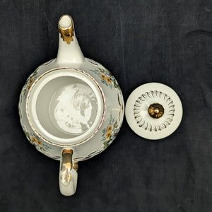 Ellgreave Genuine Ironstone Teapot by Wood & Sons (Mid-Century Modern Floral Grid), Circa 1950s 🇬🇧☕️⚜️