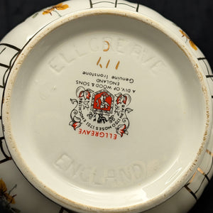 Ellgreave Genuine Ironstone Teapot by Wood & Sons (Mid-Century Modern Floral Grid), Circa 1950s 🇬🇧☕️⚜️