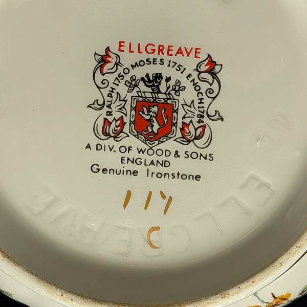 Ellgreave Genuine Ironstone Teapot by Wood & Sons (Mid-Century Modern Floral Grid), Circa 1950s 🇬🇧☕️⚜️