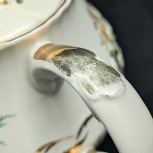 Ellgreave Genuine Ironstone Teapot by Wood & Sons (Mid-Century Modern Floral Grid), Circa 1950s 🇬🇧☕️⚜️