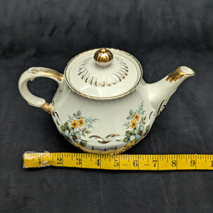 Ellgreave Genuine Ironstone Teapot by Wood & Sons (Mid-Century Modern Floral Grid), Circa 1950s 🇬🇧☕️⚜️