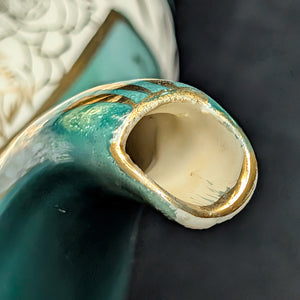 Mid-Century Demitasse Teapot (Turquoise Lusterware with Gilt Overlay), Circa 1950 🧿⚜️✨