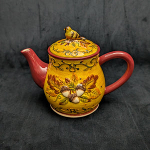 Bella Casa by Ganz Figural Bird Teapot (Autumn Harvest Ceramic), Circa 2000s 🍂🐦🍁