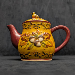 Bella Casa by Ganz Figural Bird Teapot (Autumn Harvest Ceramic), Circa 2000s 🍂🐦🍁