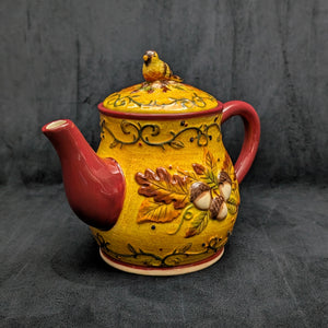 Bella Casa by Ganz Figural Bird Teapot (Autumn Harvest Ceramic), Circa 2000s 🍂🐦🍁