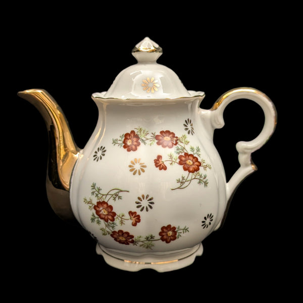 Trimont Ware Miniature Porcelain Teapot (Red Floral and Heavy Gold Gilt), Circa 1950 🇯🇵✨⚜️