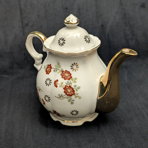 Trimont Ware Miniature Porcelain Teapot (Red Floral and Heavy Gold Gilt), Circa 1950 🇯🇵✨⚜️