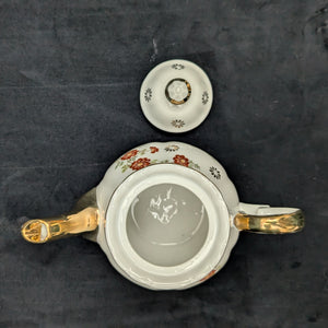 Trimont Ware Miniature Porcelain Teapot (Red Floral and Heavy Gold Gilt), Circa 1950 🇯🇵✨⚜️