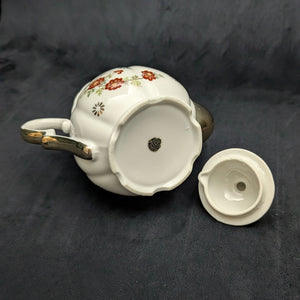 Trimont Ware Miniature Porcelain Teapot (Red Floral and Heavy Gold Gilt), Circa 1950 🇯🇵✨⚜️