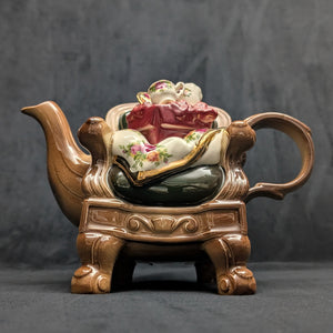 Royal Albert Autumn Chair Figural Teapot by Cardew Design (Old Country Roses Pattern), Circa 1990s 👑🪑🌹