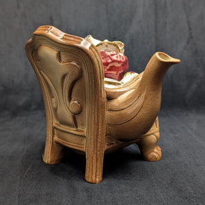 Royal Albert Autumn Chair Figural Teapot by Cardew Design (Old Country Roses Pattern), Circa 1990s 👑🪑🌹