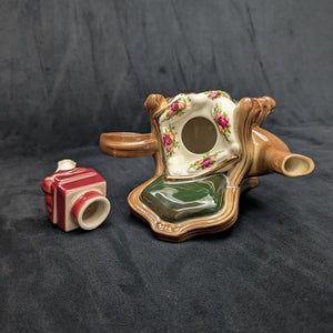 Royal Albert Autumn Chair Figural Teapot by Cardew Design (Old Country Roses Pattern), Circa 1990s 👑🪑🌹