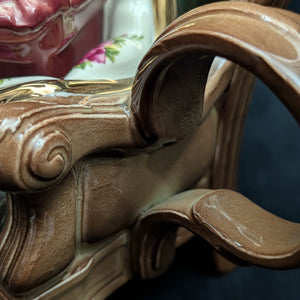 Royal Albert Autumn Chair Figural Teapot by Cardew Design (Old Country Roses Pattern), Circa 1990s 👑🪑🌹