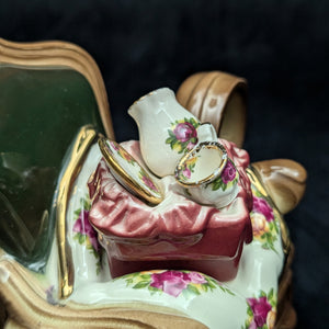 Royal Albert Autumn Chair Figural Teapot by Cardew Design (Old Country Roses Pattern), Circa 1990s 👑🪑🌹