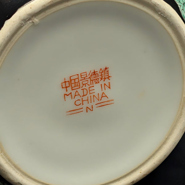 Jingdezhen Famille Noire Teapot (Hand-Enameled Multicolor Millefleur), Circa 1970s 🇨🇳🌸⚫️