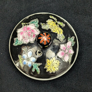 Jingdezhen Famille Noire Teapot (Hand-Enameled Multicolor Millefleur), Circa 1970s 🇨🇳🌸⚫️