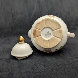 Product Listing: Bareuther Fine Porcelain Teapot (Pink Rose Decal Pattern 143), Bavaria, Circa 1960s 🇩🇪🌹⚜️