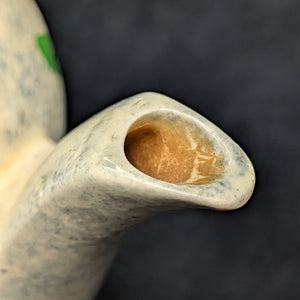 English Earthenware Teapot (Mottled Glaze with Hand-Painted Floral Decal), Circa 1940 🇬🇧🎨🏡