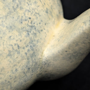 English Earthenware Teapot (Mottled Glaze with Hand-Painted Floral Decal), Circa 1940 🇬🇧🎨🏡