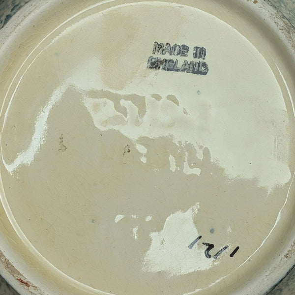 English Earthenware Teapot (Mottled Glaze with Hand-Painted Floral Decal), Circa 1940 🇬🇧🎨🏡