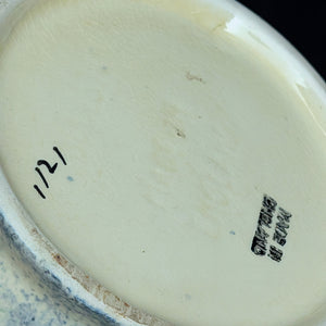 English Earthenware Teapot (Mottled Glaze with Hand-Painted Floral Decal), Circa 1940 🇬🇧🎨🏡