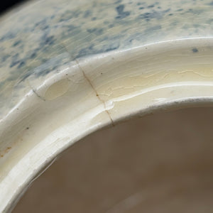 English Earthenware Teapot (Mottled Glaze with Hand-Painted Floral Decal), Circa 1940 🇬🇧🎨🏡