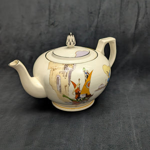 Tams Ware Earthenware Teapot (Venetia Art Deco Sailboat Pattern 1649), Circa 1930s ⛵️🇬🇧🎨