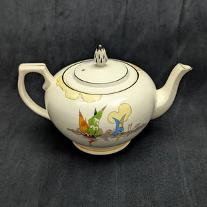 Tams Ware Earthenware Teapot (Venetia Art Deco Sailboat Pattern 1649), Circa 1930s ⛵️🇬🇧🎨