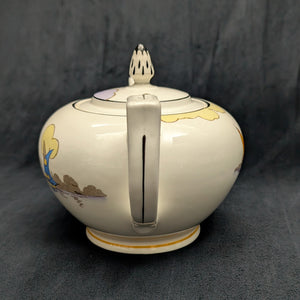 Tams Ware Earthenware Teapot (Venetia Art Deco Sailboat Pattern 1649), Circa 1930s ⛵️🇬🇧🎨