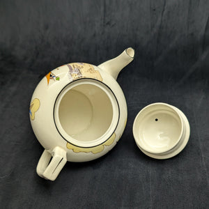 Tams Ware Earthenware Teapot (Venetia Art Deco Sailboat Pattern 1649), Circa 1930s ⛵️🇬🇧🎨