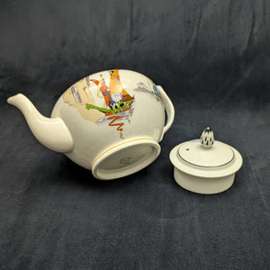 Tams Ware Earthenware Teapot (Venetia Art Deco Sailboat Pattern 1649), Circa 1930s ⛵️🇬🇧🎨