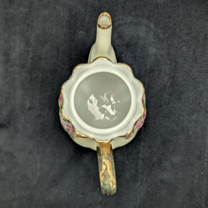 Lefton China Demitasse Pot (Footed Rococo Revival Pink Roses #1077), Circa 1960s 👑🌹🇯🇵