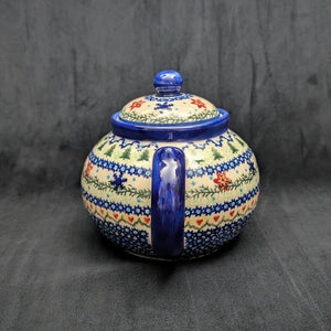 Vena Polish Stoneware Teapot (Hand-Painted Artisan Signature Ewa Baran), Christmas Pattern 🇵🇱🎄💙