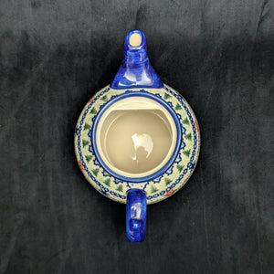 Vena Polish Stoneware Teapot (Hand-Painted Artisan Signature Ewa Baran), Christmas Pattern 🇵🇱🎄💙