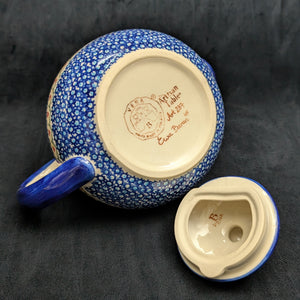 Vena Polish Stoneware Teapot (Hand-Painted Artisan Signature Ewa Baran), Christmas Pattern 🇵🇱🎄💙