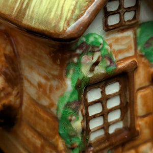 Japanese Figural Cottage Teapot (Thatched Roof and Branch Handle, Attributed Occupied Japan), Circa 1940s 🏡🇯🇵🎨