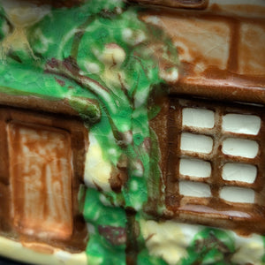 Japanese Figural Cottage Teapot (Thatched Roof and Branch Handle, Attributed Occupied Japan), Circa 1940s 🏡🇯🇵🎨