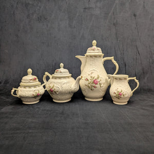 Rosenthal Sanssouci 10 Rosen Four-Piece Tea Service (Molded Rococo Revival Porcelain), Circa 1960s 🇩🇪👑🌹