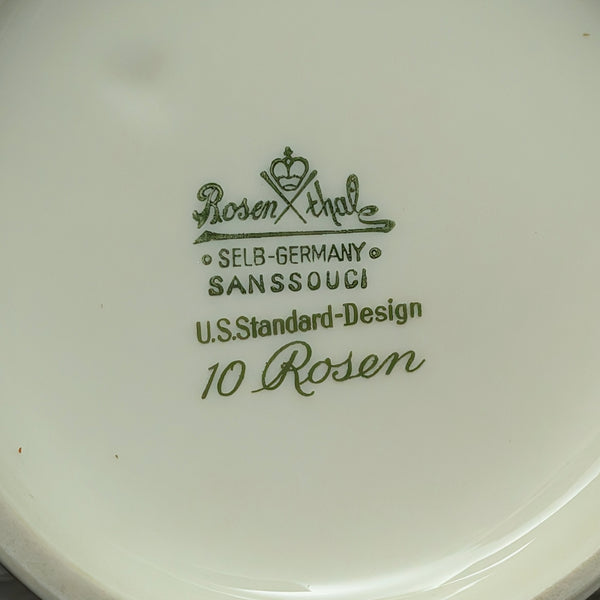 Rosenthal Sanssouci 10 Rosen Four-Piece Tea Service (Molded Rococo Revival Porcelain), Circa 1960s 🇩🇪👑🌹