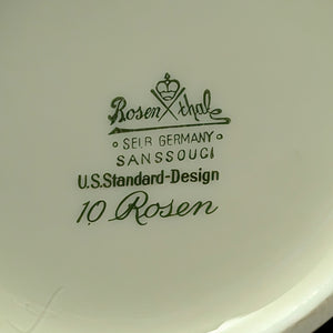 Rosenthal Sanssouci 10 Rosen Four-Piece Tea Service (Molded Rococo Revival Porcelain), Circa 1960s 🇩🇪👑🌹