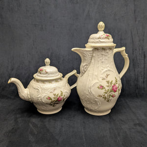 Rosenthal Sanssouci 10 Rosen Four-Piece Tea Service (Molded Rococo Revival Porcelain), Circa 1960s 🇩🇪👑🌹